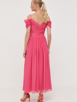 Jedwabna sukienka długa Luisa Spagnoli różowa
