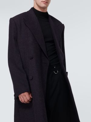 Vlněný kabát Givenchy fialový