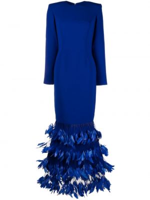 Dlouhé šaty z peří Jean-louis Sabaji modré