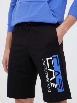 Pamučne kratke hlače Ea7 Emporio Armani crna