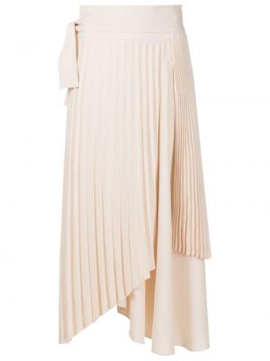 Plisovaná asymetrická sukňa Neriage béžová