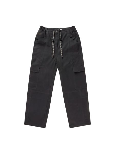 Czarne proste spodnie z kieszeniami Munthe
