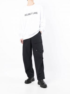 Kalhoty relaxed fit s kapsami Helmut Lang černé
