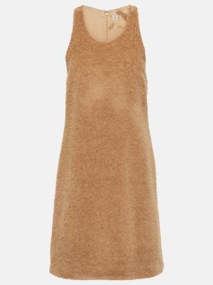 Mini vestido de lana de alpaca Totême marrón