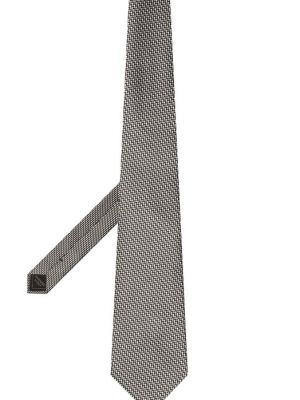 Шелковый галстук Brioni серый