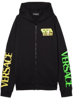 Hoodie med dragkedja för tjejer Versace Kids svart