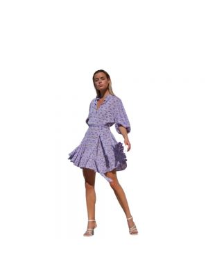 Sukienka mini z wiskozy na czas wolny Ravn - fioletowy