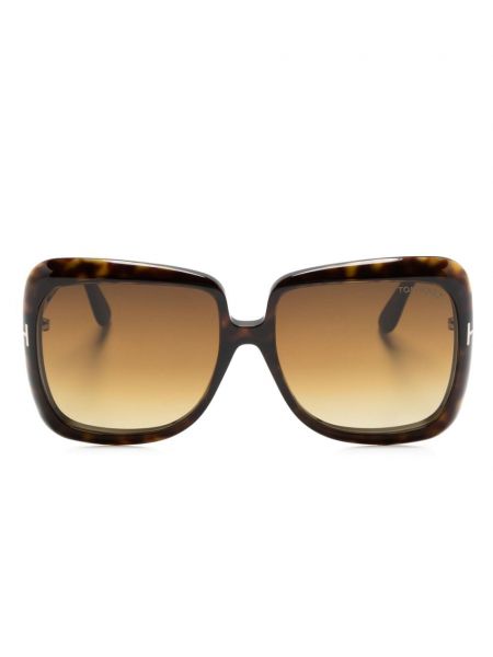Okulary przeciwsłoneczne oversize Tom Ford Eyewear brązowe