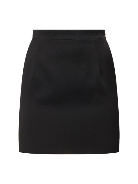 Mini falda de cintura alta de lana Alessandra Rich negro