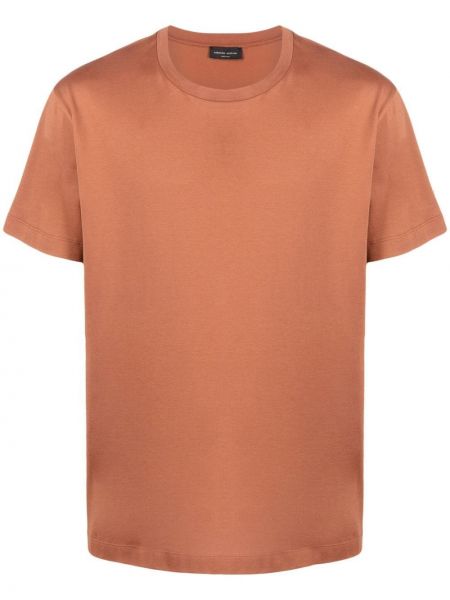 Stickad t-shirt Roberto Collina brun