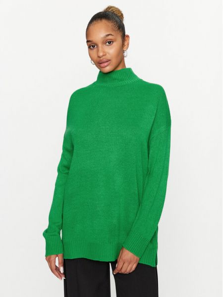 Длинный свитер с высоким воротником Vila зеленый