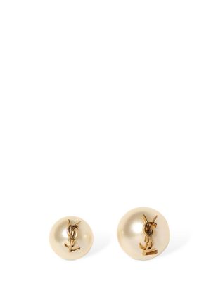 Pendientes con perlas Saint Laurent dorado