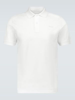 Памучна поло тениска Prada бяло