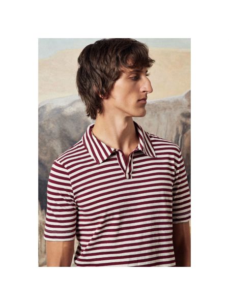 Camisa de lino de algodón de tela jersey Massimo Alba rojo
