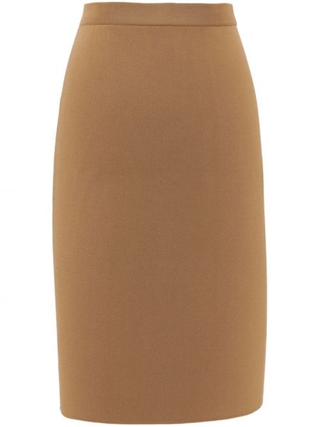 Pletena suknja pencil Saint Laurent smeđa