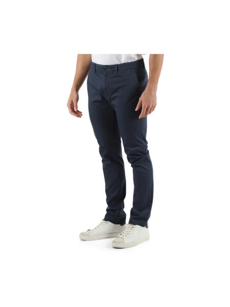 Pantalones slim fit de algodón Tommy Hilfiger azul