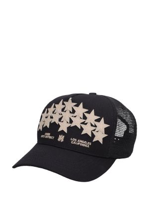 Bombažna kapa s šiltom z zvezdico Amiri črna