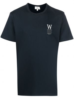 T-shirt con stampa Woolrich blu