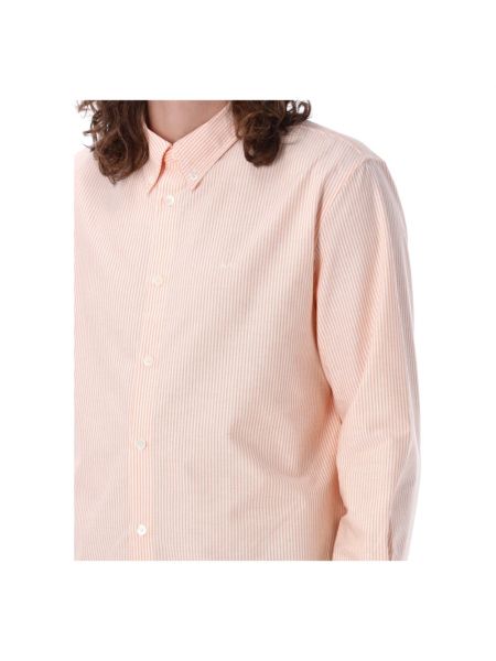 Camisa de algodón a rayas A.p.c. naranja