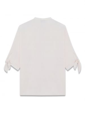 Chemise en coton avec manches courtes Saint Laurent blanc