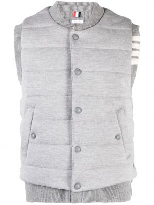 Péřová vesta s knoflíky Thom Browne šedá
