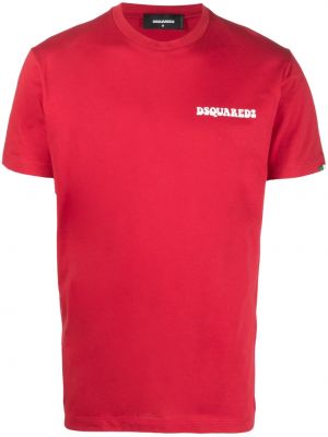 T-shirt con stampa Dsquared2 rosso