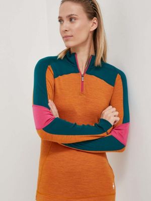 Блуза от мерино вълна с дълъг ръкав Smartwool оранжево