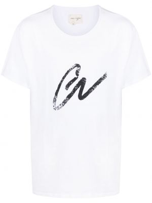 Βαμβακερή μπλούζα με σχέδιο Greg Lauren λευκό