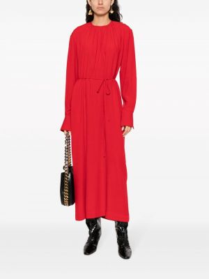 Sukienka długa z krepy Toteme czerwona