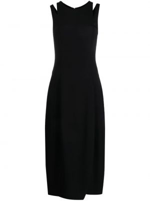 Asymetrické midi šaty Giorgio Armani černé