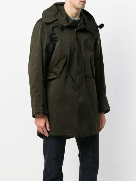 Kabát s kapucí Ten C zelený