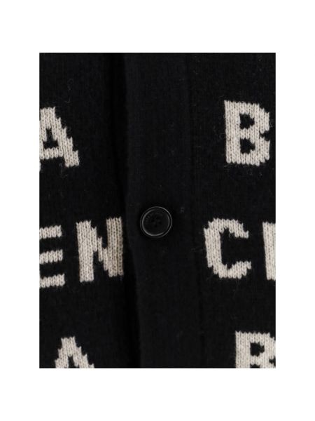 Cárdigan con botones de punto con escote v Balenciaga negro