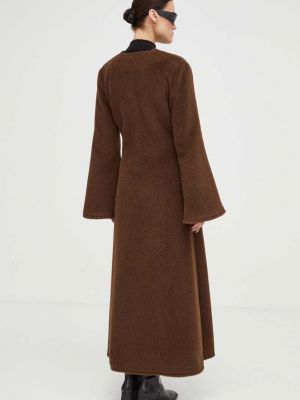 Vlněný kabát By Malene Birger hnědý