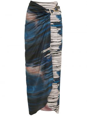 Modré hedvábné midi sukně Silvia Tcherassi