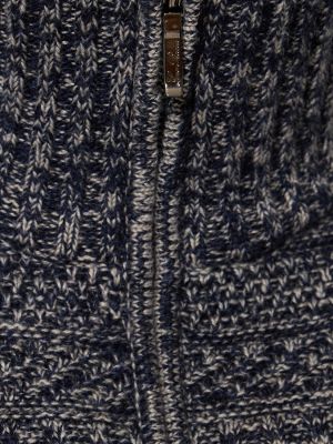 Sweter z kaszmiru na zamek Loro Piana niebieski