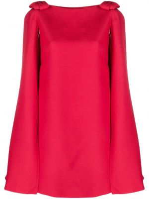 Μεταξωτή μάλλινη κοκτέιλ φόρεμα Valentino Garavani κόκκινο