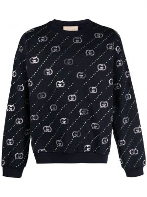 Sweatshirt aus baumwoll mit kristallen Gucci