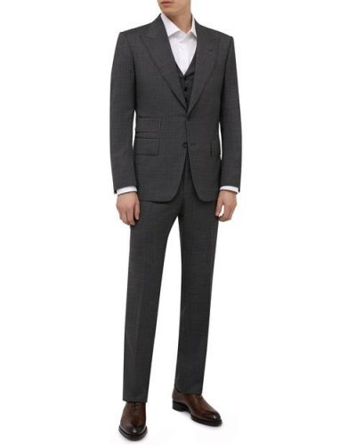 Шерстяной тройка костюм Tom Ford, серый