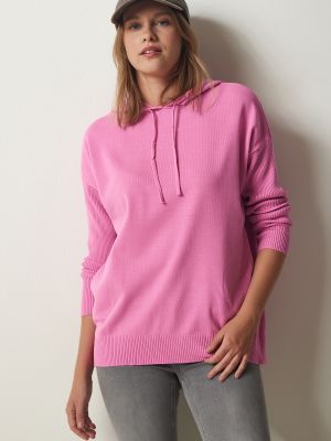 Džemperis ar kapuci Happiness İstanbul rozā