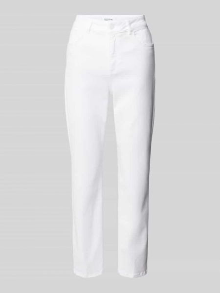 Proste spodnie w jednolitym kolorze Comma Casual Identity białe