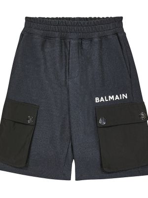 Jersey bomull shorts for gutter Balmain Kids svart