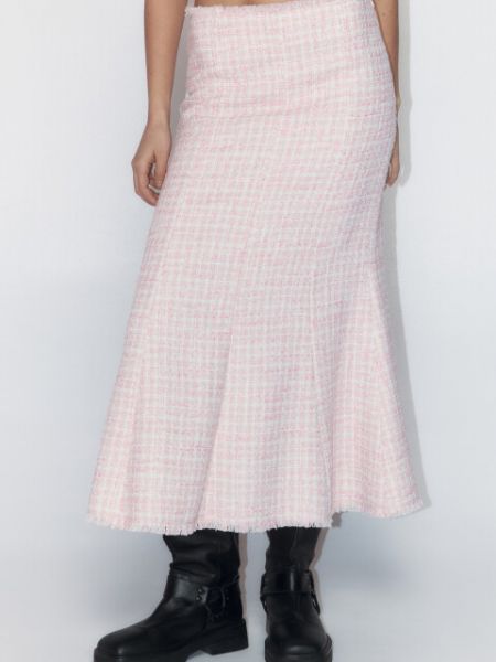 Твидовая юбка миди Befree розовая