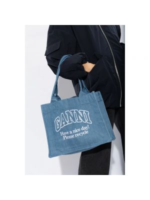 Bolso shopper Ganni azul