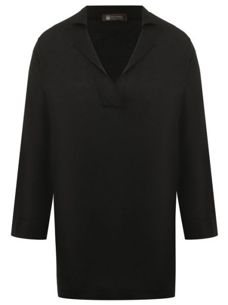 Кашемировый шелковый пуловер Colombo черный