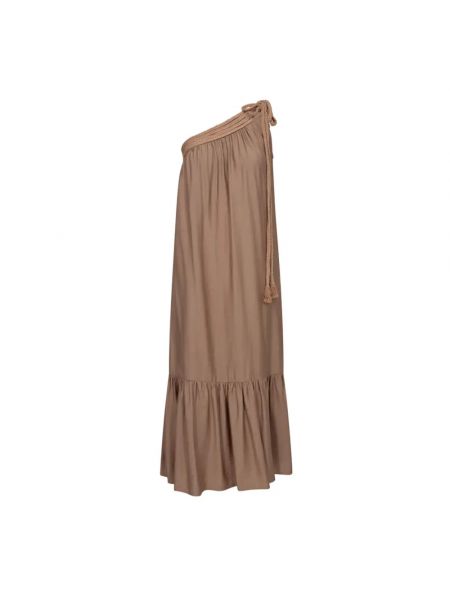 Sukienka midi asymetryczny Co'couture brązowy