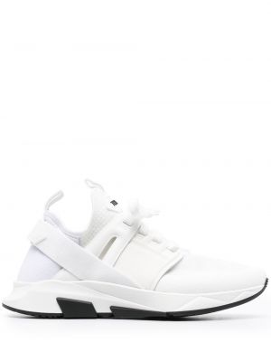 Sneakersy sznurowane koronkowe Tom Ford białe