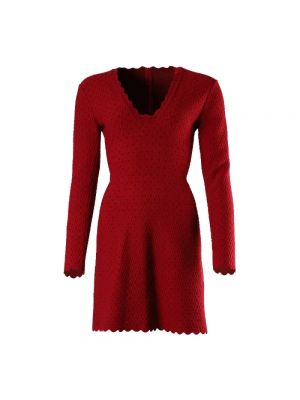 Sukienka wełniana Alaïa Pre-owned czerwona
