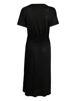 Mini robe en lin avec manches courtes Dkny noir