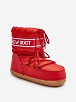 Червени дамски зимни обувки за сняг