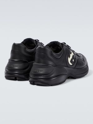 Sneakers di pelle Gucci Rhyton nero